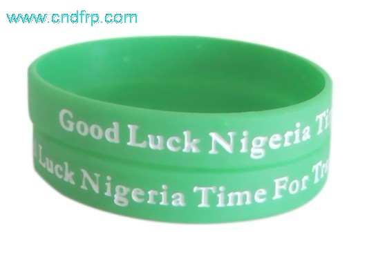 Debossed and color filled silicone wristband