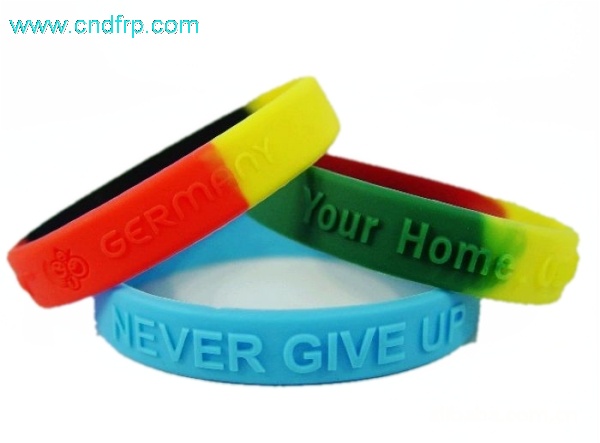 Embossed silicone wristband