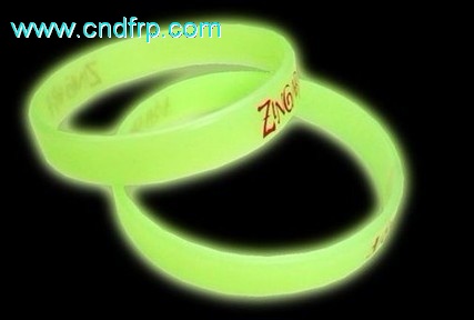Glow in the dark silicone wristband