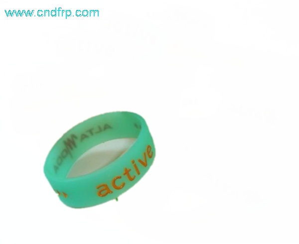 Color injected debossed silicone ring