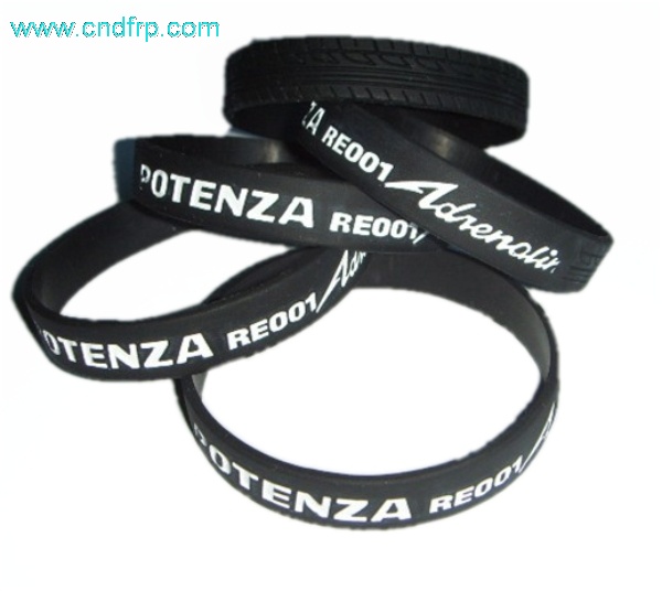 Color injected debossed silicone wristband