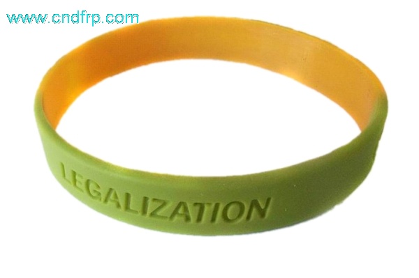 Debossed silicone wristband