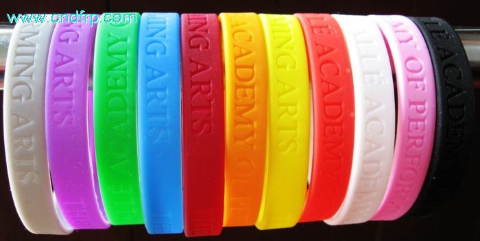 Debossed silicone wristband